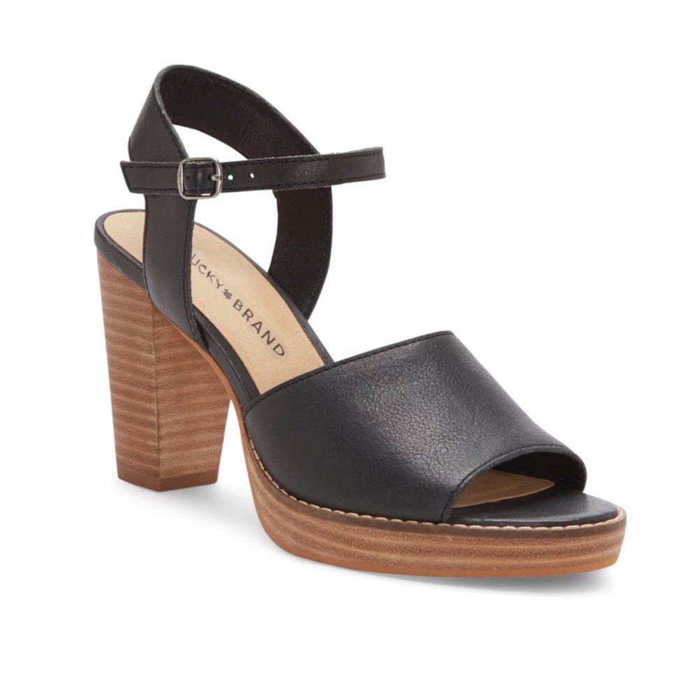 Lucky Brand Nanika Black Platform Heels 👠